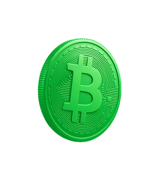 Karta z wizualizacją danych analitycznych rynku kryptowalut, unosząca się w przestrzeni